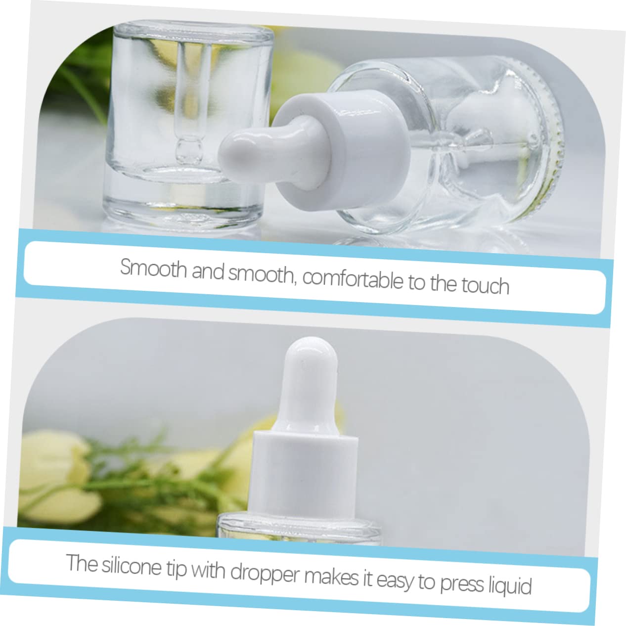 Housoutil 20piezas Botellas Cuentagotas Vidrio Transparente Unidades Frascos Aromaterapia