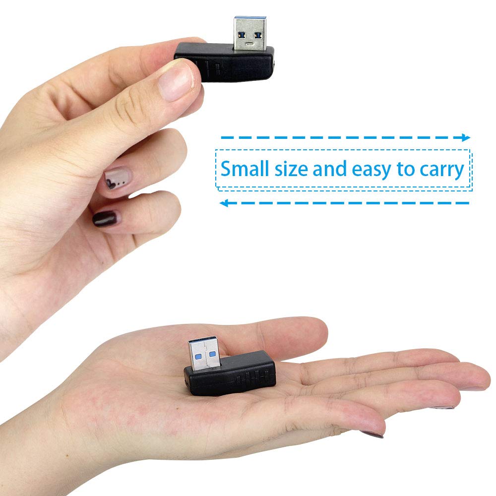 2 Adaptateurs USB 3.0 à 90° – Mâle Vers Femelle, Angle Droit Et Gauche, Pour PC, Chargeurs, Banques D’alimentation