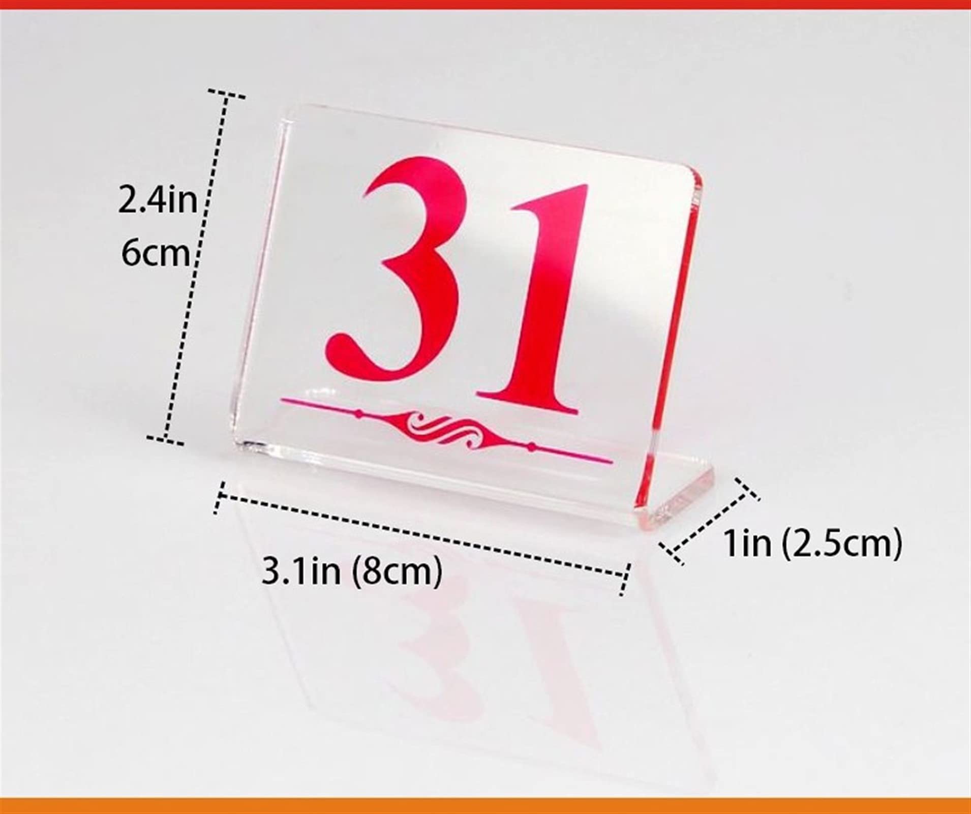 Carpas numeradas para mesas, Acrílico: ideal for recepciones rústicas, banquetes, cafeterías, restaurantes y hoteles.(1 40)