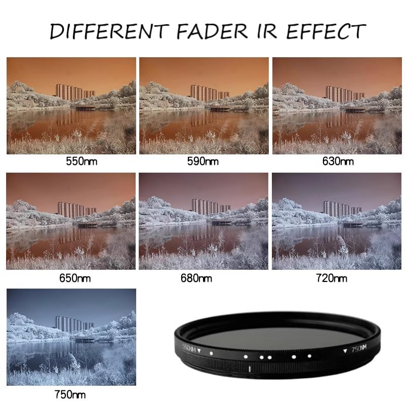 Filtre infrarouge réglable pour objectif d'appareil photo Sony Alpha ZV-E10 II avec objectif E PZ 16-50 mm f/3,5-5,6 OSS II 40,5 mm