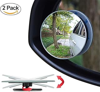 Frameless Blind Spot Mirror, CLETO Car Convex Round Blindspot Mirror HD Glass Wide Angle Adjustable Car Side Mirror Exterior Self Adhesive Car Accessories For Vehicles Trucks SUV