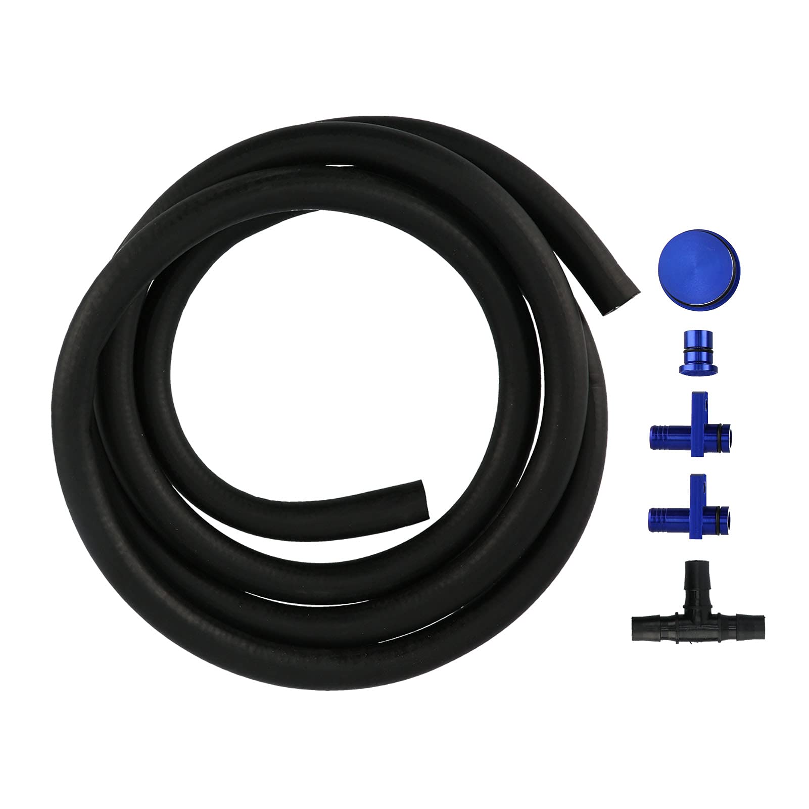 Kit de línea de combustible diésel, accesorio de cambio de ruta de aleación de aluminio Kit de cambio de ruta de diésel, PVC azul, reemplazo de modificación de vehículo para GM Duramax 6.6L 2004.5-201