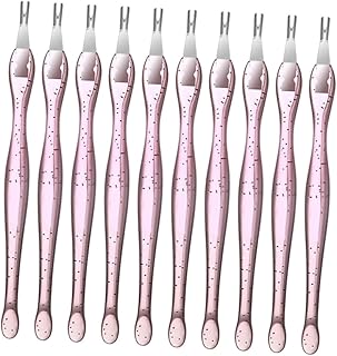 OHPHCALL 10 peças de garfo de pele morta ferramentas de manicure aparador de unhas kit premium aparador de cutículas empurrador removedor de extremidade dupla remoção garfo descascador de cutículas raspadores de pele morta aço pp