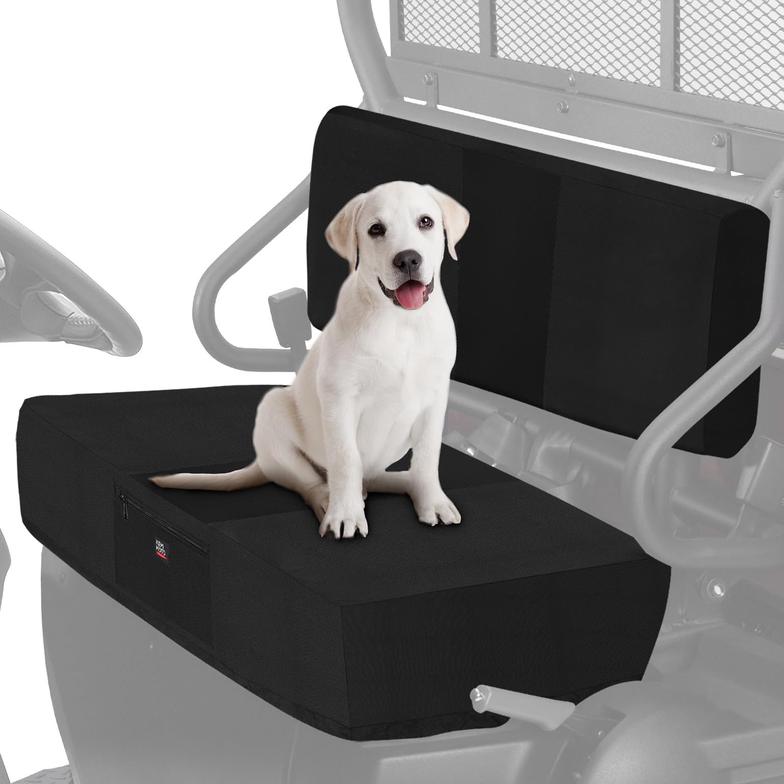 KEMIMOTO Mule Seat Cover Compatible with Kawasaki Mule 600 610 2005-2016 Mule SX 2017-2023 Black UTV Bench Seat Cover for Dogs Cats Durable Fabric with UV PVC Coating Water-Resistant Accessories Parts