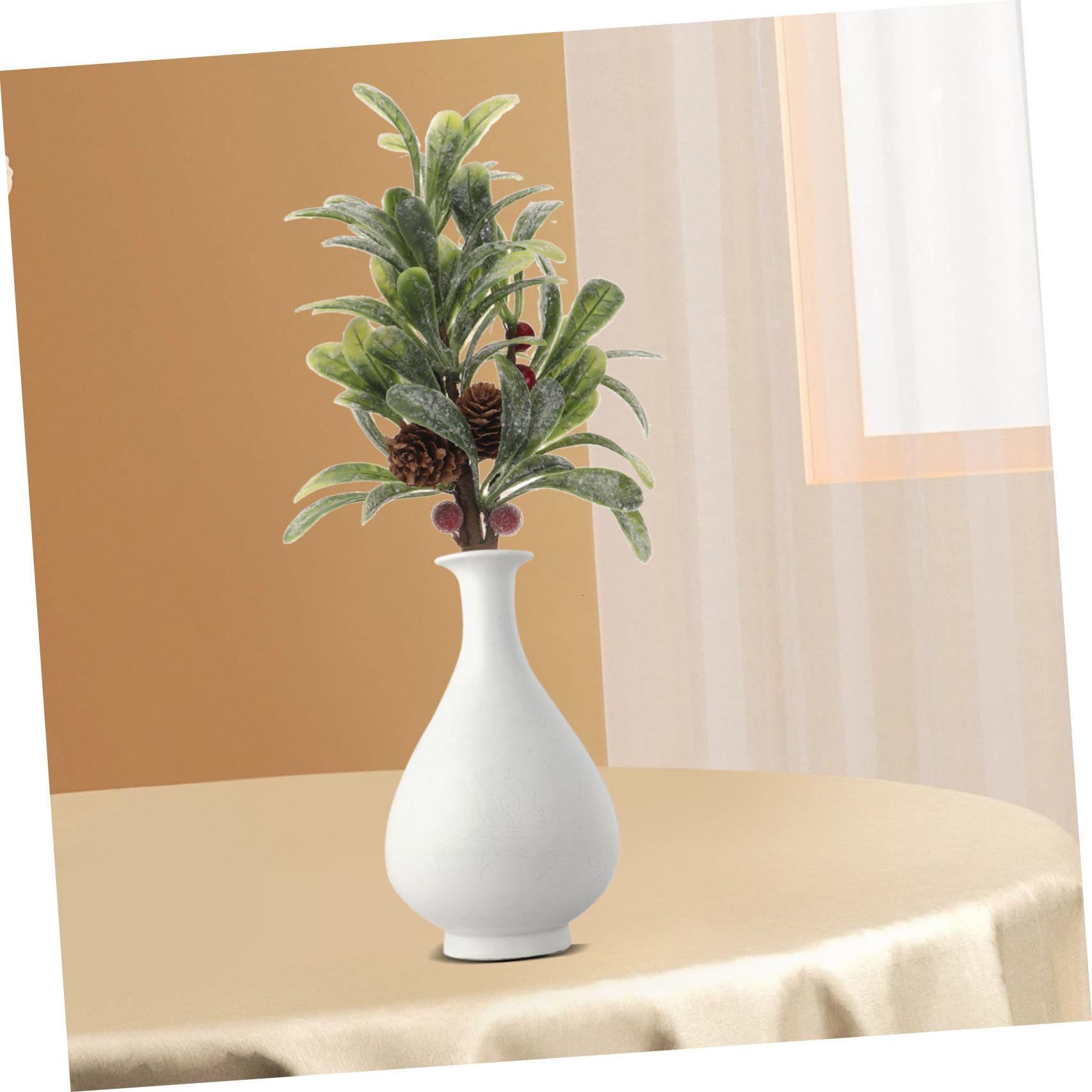 ABOOFAN 5st Künstlicher Mistelzweig Weihnachtsmistelzweig Gefälschter Mistelzweig Türbehang Mistel Weihnachtsblumenzweig Weihnachts-Mistelzweig-anhänger- Simulationsauswahl Plastik