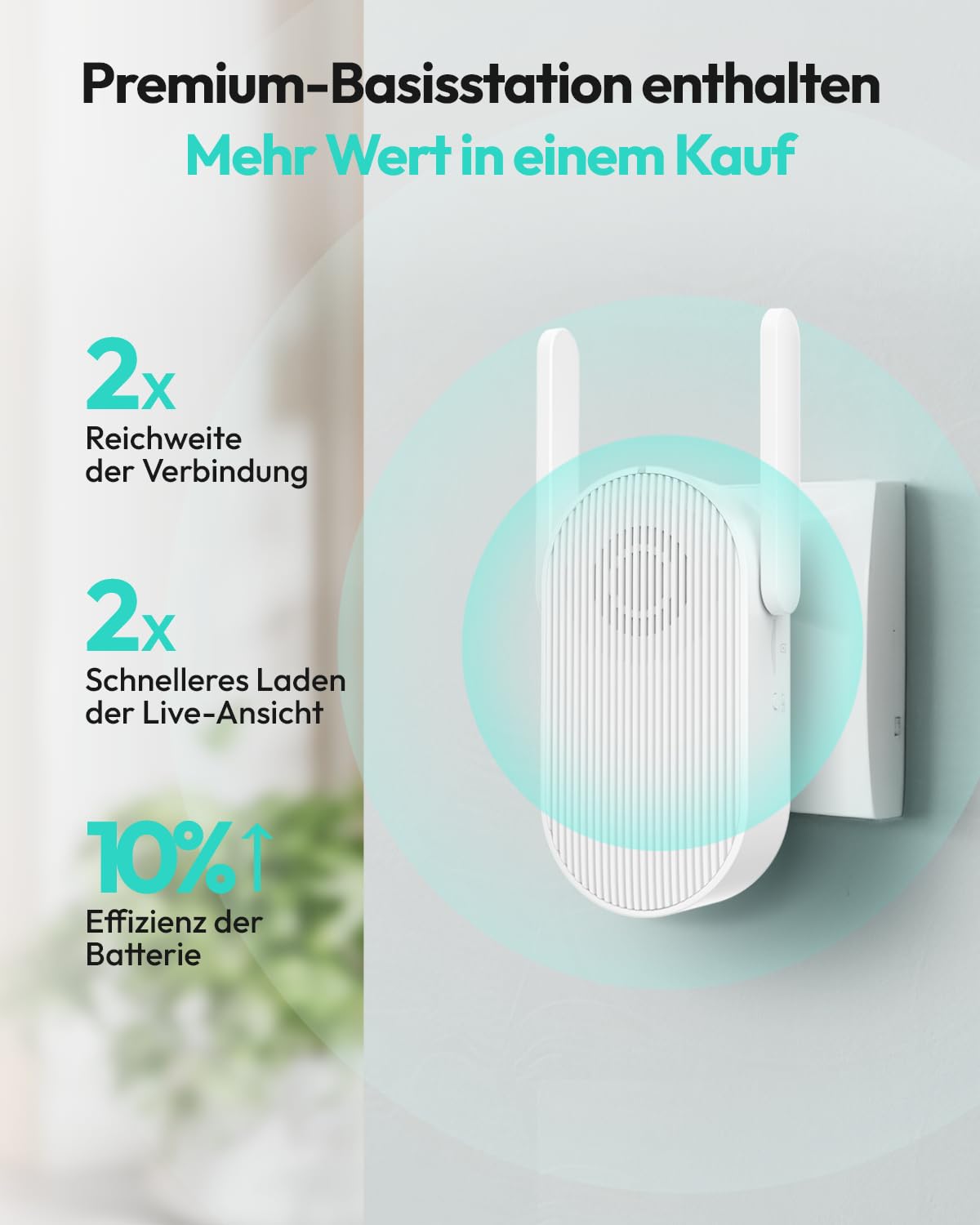 BOTSLAB 2K Solar Akku Video Türklingel mit Solarpanel, 100% Kabellose Klingel mit Kamera, Kopf-bis-Fuß-Ansicht, PIR-Bewegungserkennung, Ohne Monatsgebühr, Nachtsicht, 2-Wege-Audio, 2,4GHz WLAN