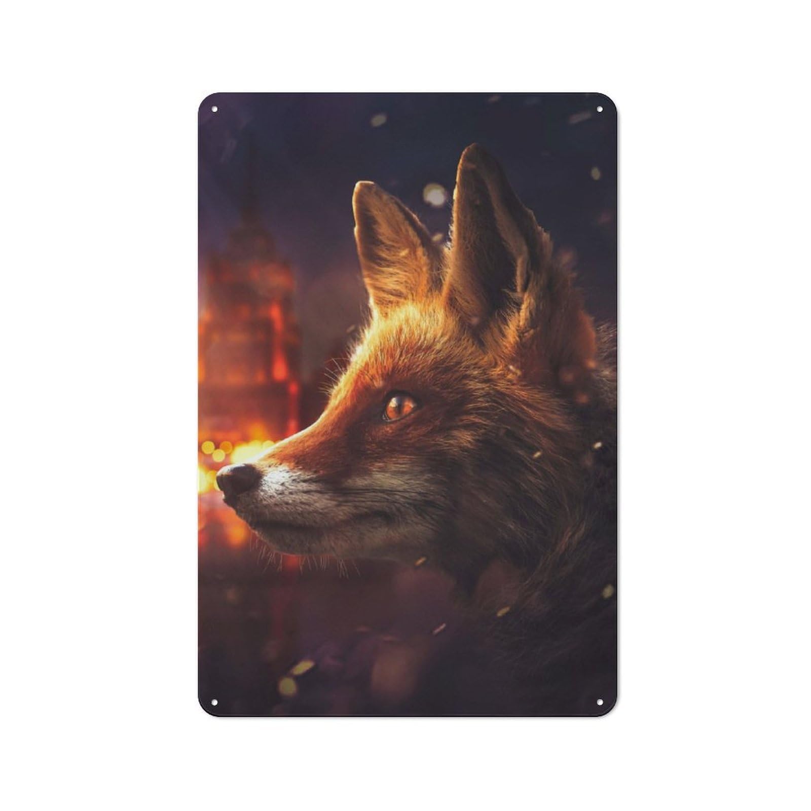 Junmoney The Fox In Moscow Retro Tin Wall Plaque 30X20cm Featuring For Garage Wall, For Vintage Wall Decor Fans, For Themed Room Decoration