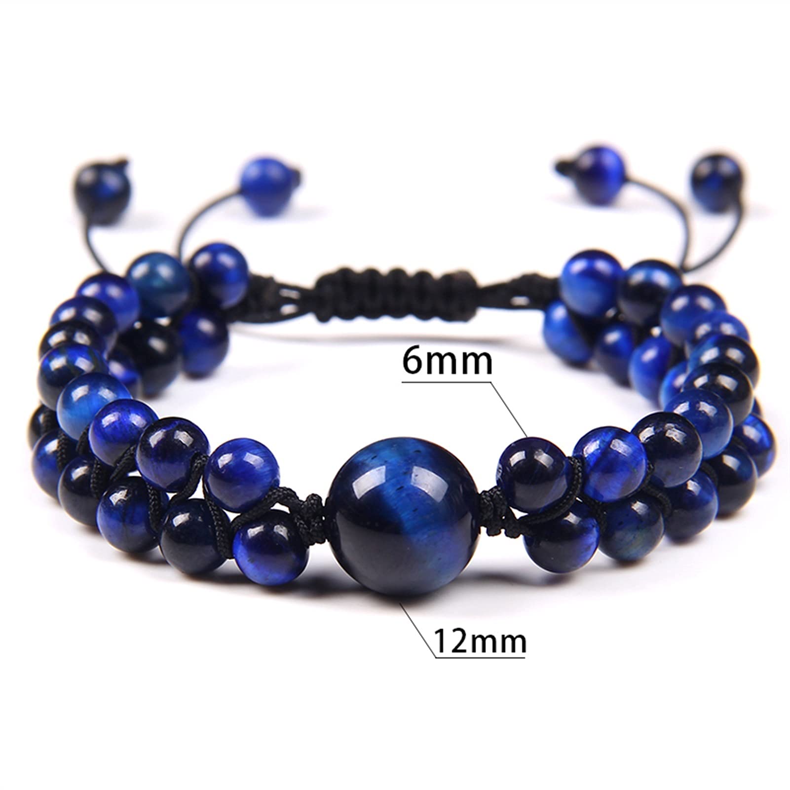 Naturstein-Armband, Vintage-Stil, natürlicher Tigerauge-Stein, geflochtenes Armband, Herren, zweireihig, 6 mm Perlen, Armbänder für Frauen, exquisiter Schmuck, Armband-Schmuck