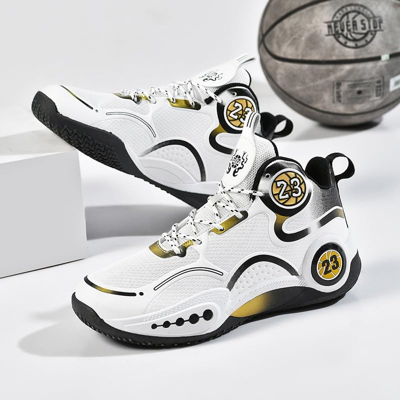 Zapatillas de Baloncesto caña Alta for Hombre, Antideslizantes, Resistentes al Desgaste, con absorción Impactos, Ligeras, for Entrenamiento Deportivo Zapatos para Caminar