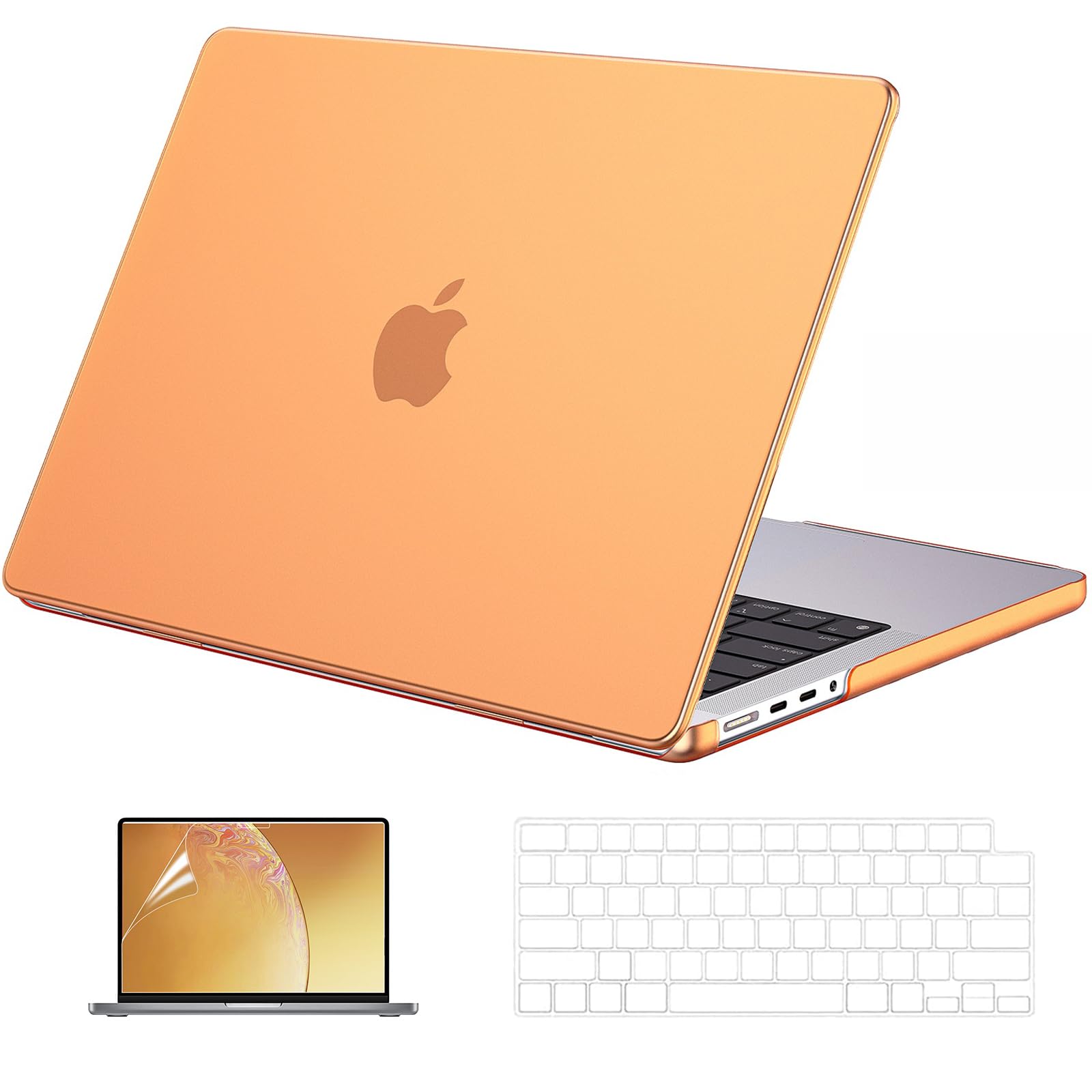 EooCoo Case for MacBook Pro 14 inch M5-M1 Pro/Max 2026-2021, Cosmic Orange