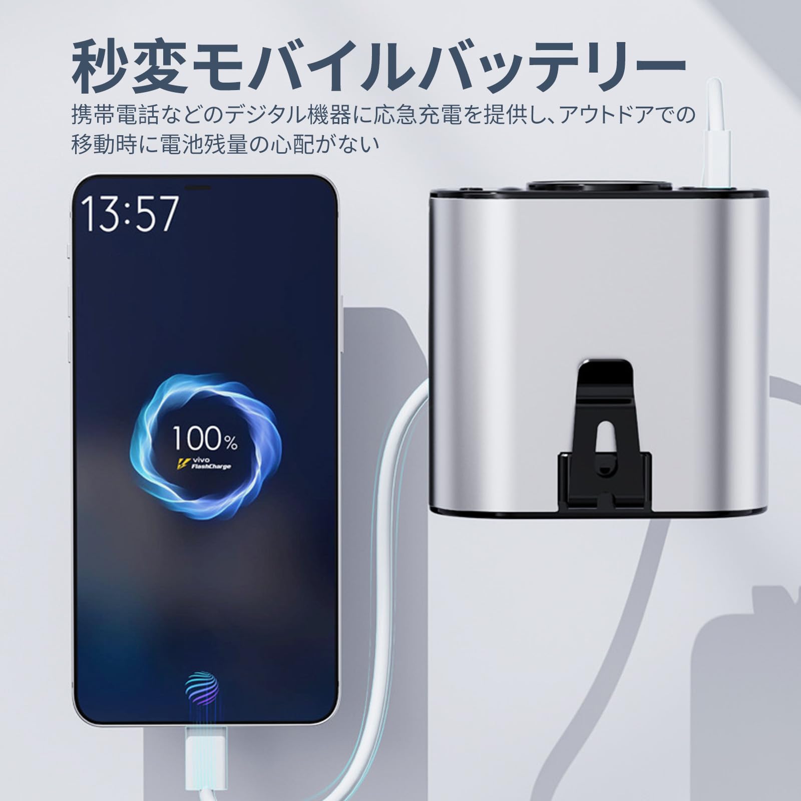 Amazon | 腰掛け扇風機 携帯 ベルトファン 10000Mah 大容量 ウエスト