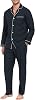 MoFiz Mens Cotton Pajamas Sets Sleepwear Long Sleeve Button Down Loungewear with Pants Soft Pjs Lounge Set with Pockets