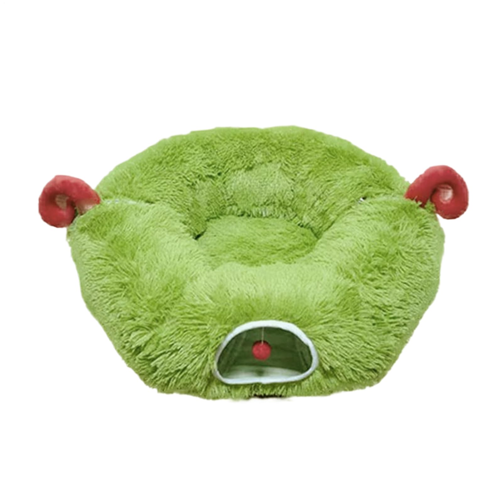 Cama de túnel para gatos: túnel extraíble y caliente de felpa, almohada redonda para mascotas, tumbona acogedora para interiores, cojín de reposo | Para Gatos Perros Pequeños Conejitos Hurones Bi de