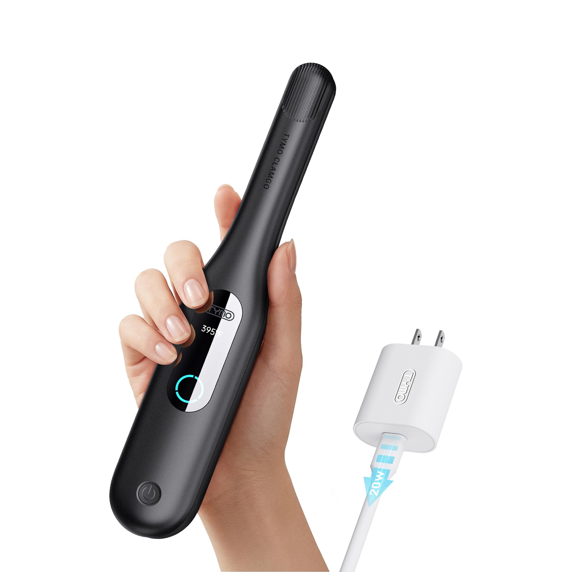 TYMO Cordless Mini Flat Iron, 0.65" Mini Hair Straightener Pencil Curling Iron for Short Hair, 200M Ions Lightweight Ceramic Curler for Pixie Cut, Bob & Curls, 3X Less Heat Damage, Dual Voltage, Black