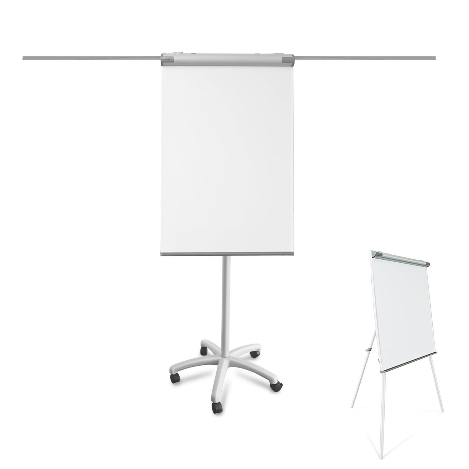 Lavagna Fogli Mobili - Lavagna Magnetica con Cavalletto a Rotelle Bloccabili, Lavagna Portablocco, Doppia Funzione ed Altezza Regolabile fino a 225 cm - Pirania