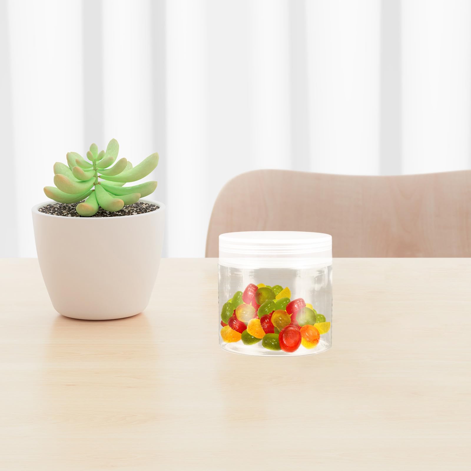 Zerodeko 20 Stück Transparente Runde Kunststoff Aufbewahrungsflaschen 200ml mit Dicht Schließendem Schraubdeckel Lebensmittelecht Wiederverwendbar Vorratsbehälter für Müsli Reis