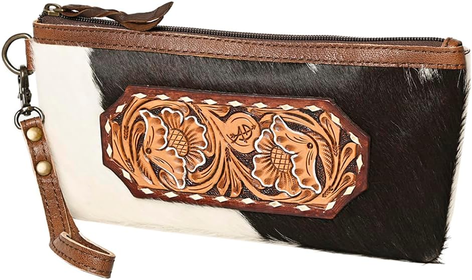 American Darling Wristlet Hair on Genuine Leather Western Women Bag | Handbag Purse Travel Clutch