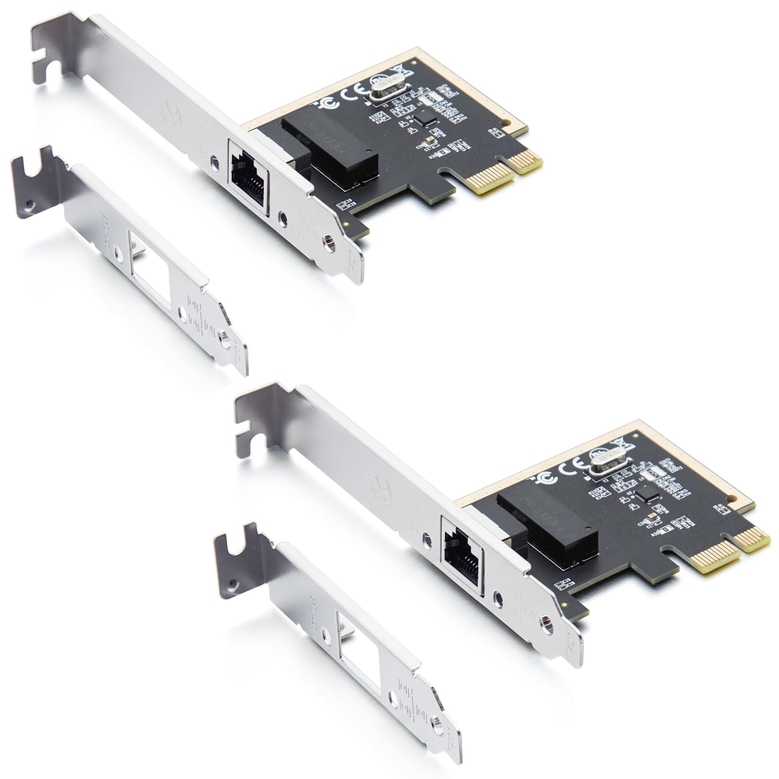H!Fiber 2 Pack 1Gb PCIe Network Card, auto-Negotiation 10/100/1000Mb/s, Gigabit PCIe NIC with Realtek RTL8111H Chip, Single RJ45 Port, PCIe X1, 1G Ethernet LAN Network Card for Windows/Linux/MAC