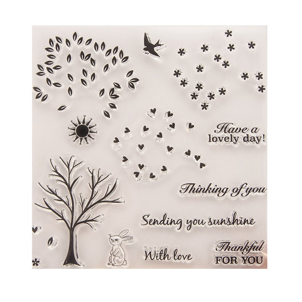 Buxuaaaa Transparent Stamp Silicone Seal Sheet Decor for Scrapbook Craft Card Album Clear Stamps for Scrapbooking and Card Making Clear Stamps for Journaling and Dies Silicone for Making