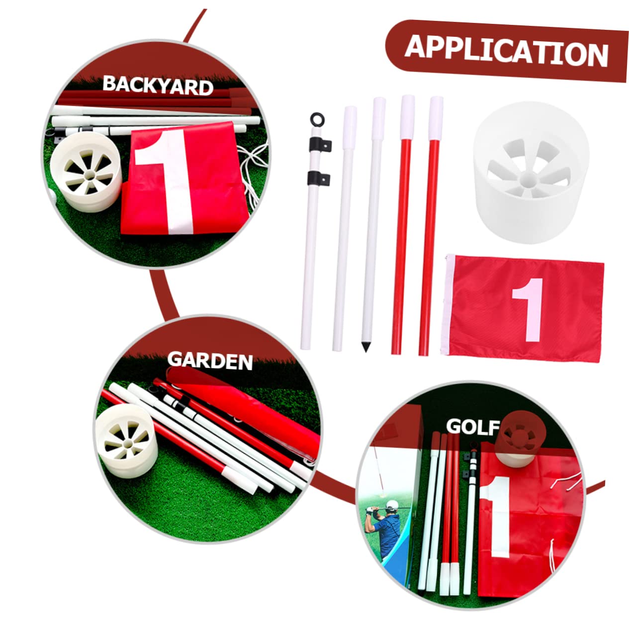 HANABASS Flagstick Set for Golf Practice Robust Flagpole Cup Training Flag Enhance Your Skills Anytime