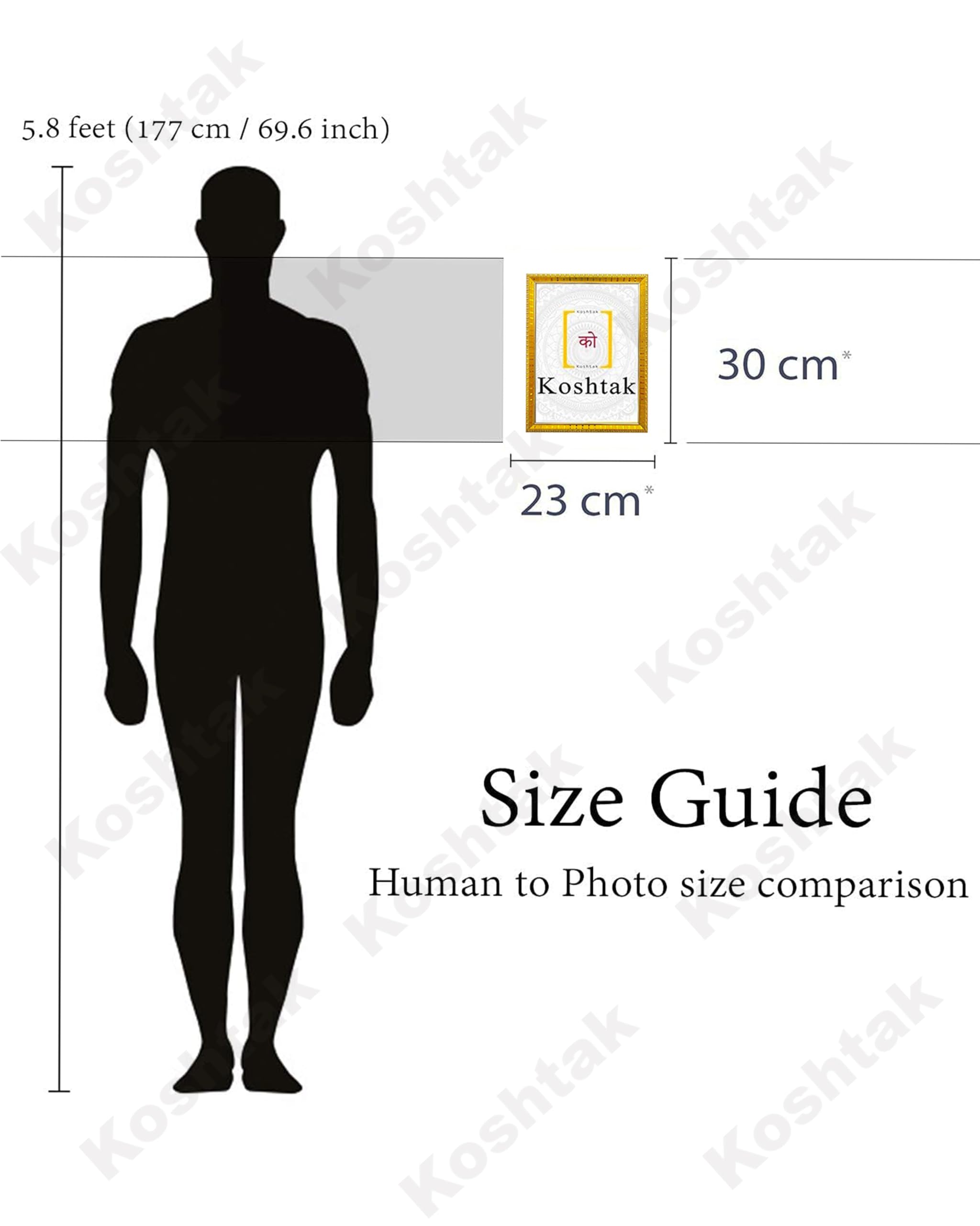 Koshtak Laxmi Mahalaxmi With Ganesh Saraswati & Dhan Kuber Photo Frame With Glossy Lamination On Poster With Golden Frame For Puja Room/Temple/Wall Hanging/Gift/Home Decor/Worship Size 30cm x 23 cm…..