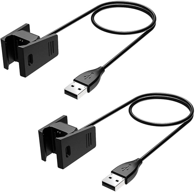 2 x Fitbit Charge 2 Charging Cables - Replacement USB Charger Lead for Fitbit Charge 2 (not for Alta) Wireless Activity Tracker