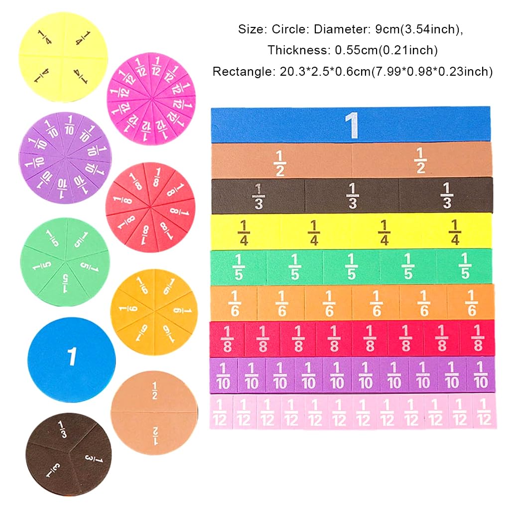 5 set 102 pezzi bambini EVA Frazione piastrelle matematica imparare aiuto didattico calcolo fornitura scuola elementare scuola primaria prescolare