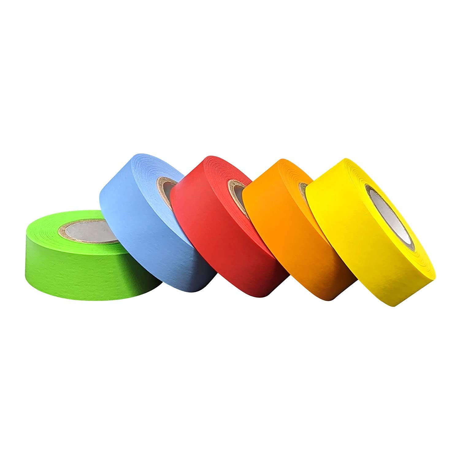 Science Lab Labeling Tape Variety Pack, 500 Inches Long x 3/4 Inch Width, 1 Inch Diameter Core [5 Rolls of Assorted Colors] for Color Coding and Marking