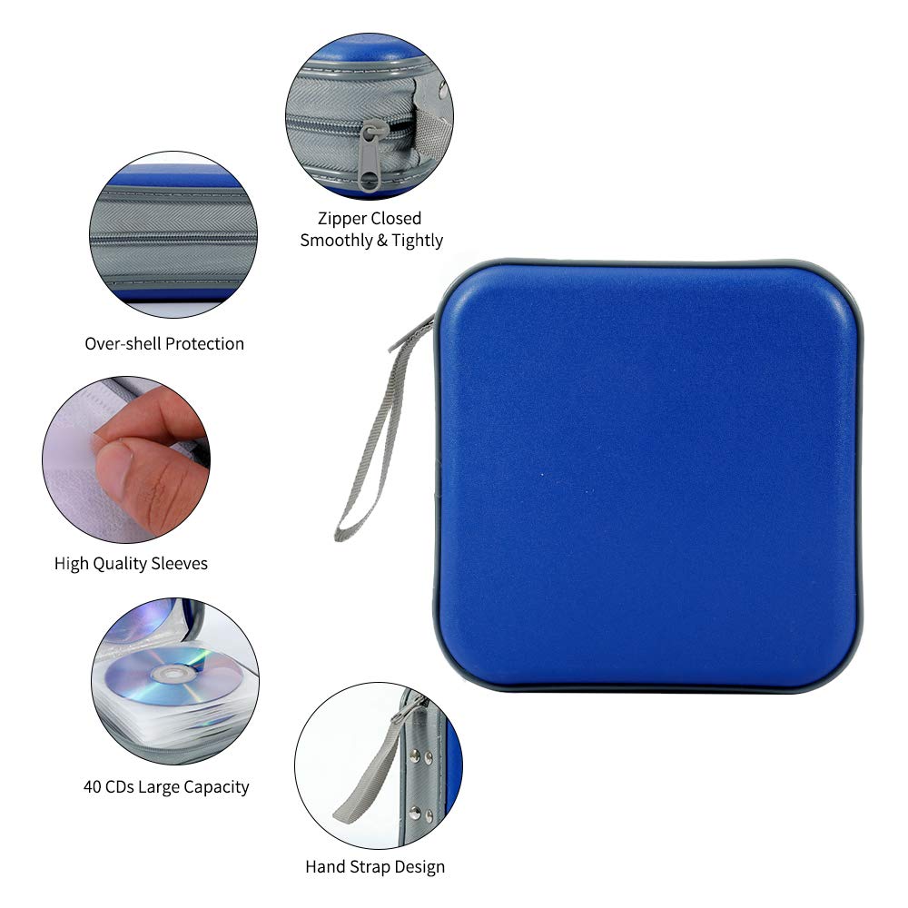 Amazon.com: Penxina CD Case, 40 Capacity CD DVD Case Wallet Holder