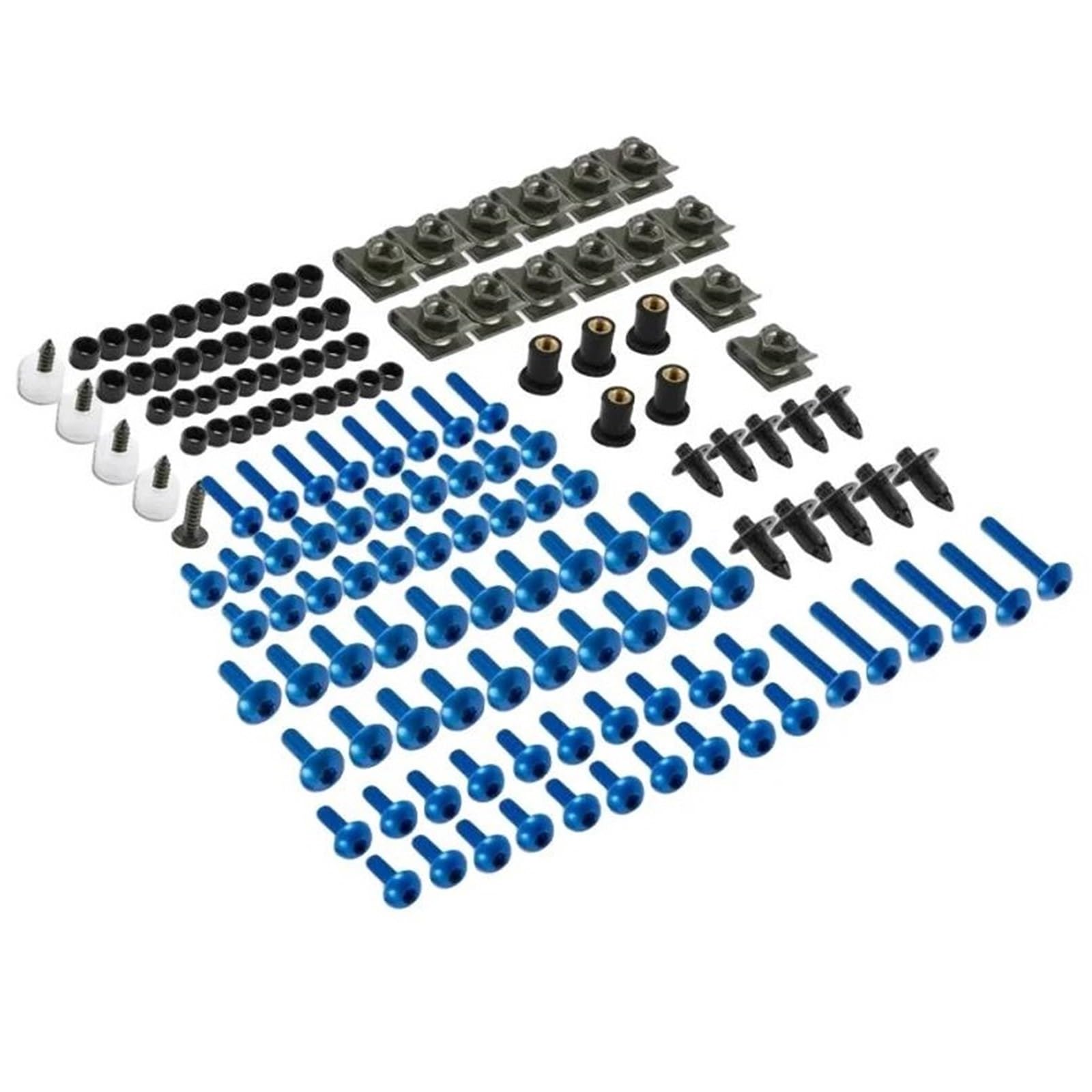 Kit Vis De Carénage Pour Yamaha TDM 850/900 - 190 Pièces Aluminium, Boulons, écrous, Clips (argent)