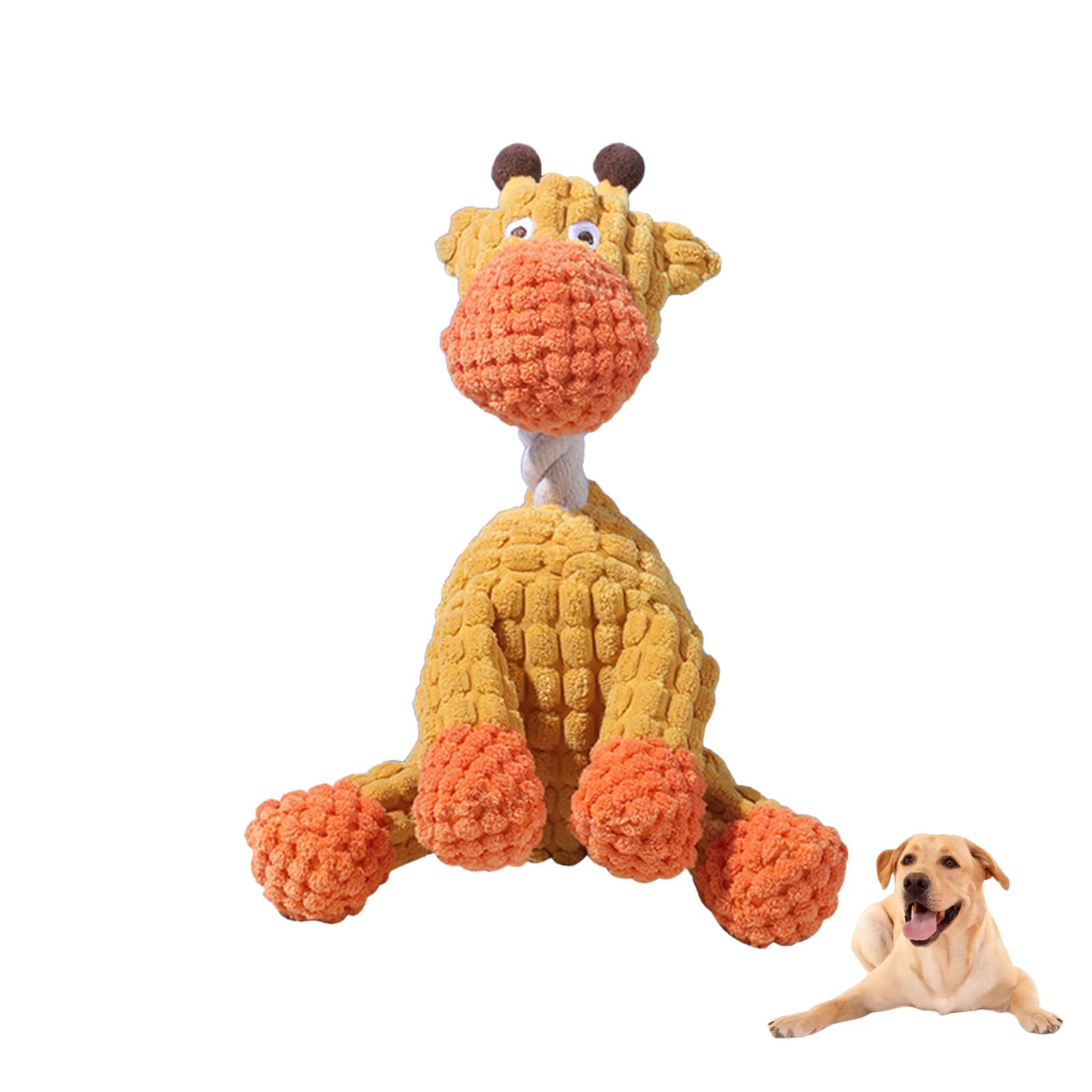 Generisch Indestructible Dog Toy, Squeaky Plush Dog Toy, Dog Gift, Puppy Toy, Interactive Dog Toy, Cuddly Toy for Teething Dogs (Giraffe)