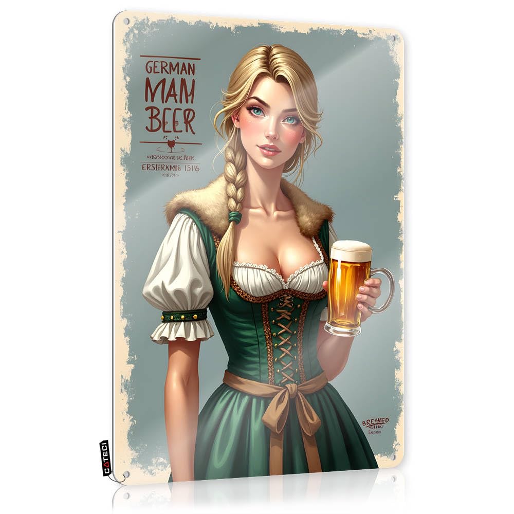 Fzfn Colour German Maid Beer: A Festive Celebration Of Tradition And Flavor Amazing Halloween - Cool Wall Decor Fun Hanging Wall Decor(20X30cm)