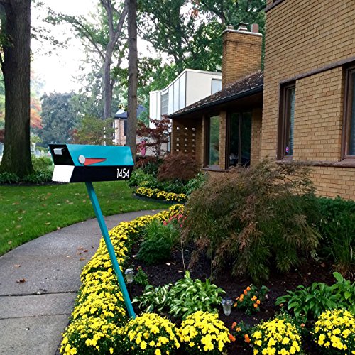 Modbox Usa Mid-Century Modern Curbside Mailbox (Turquoise/Black) #TOP2