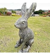 Sengocis Charming Resin Rabbit Statue - 10.2-inch Decorative Figurine for Home & Garden, Modern A...