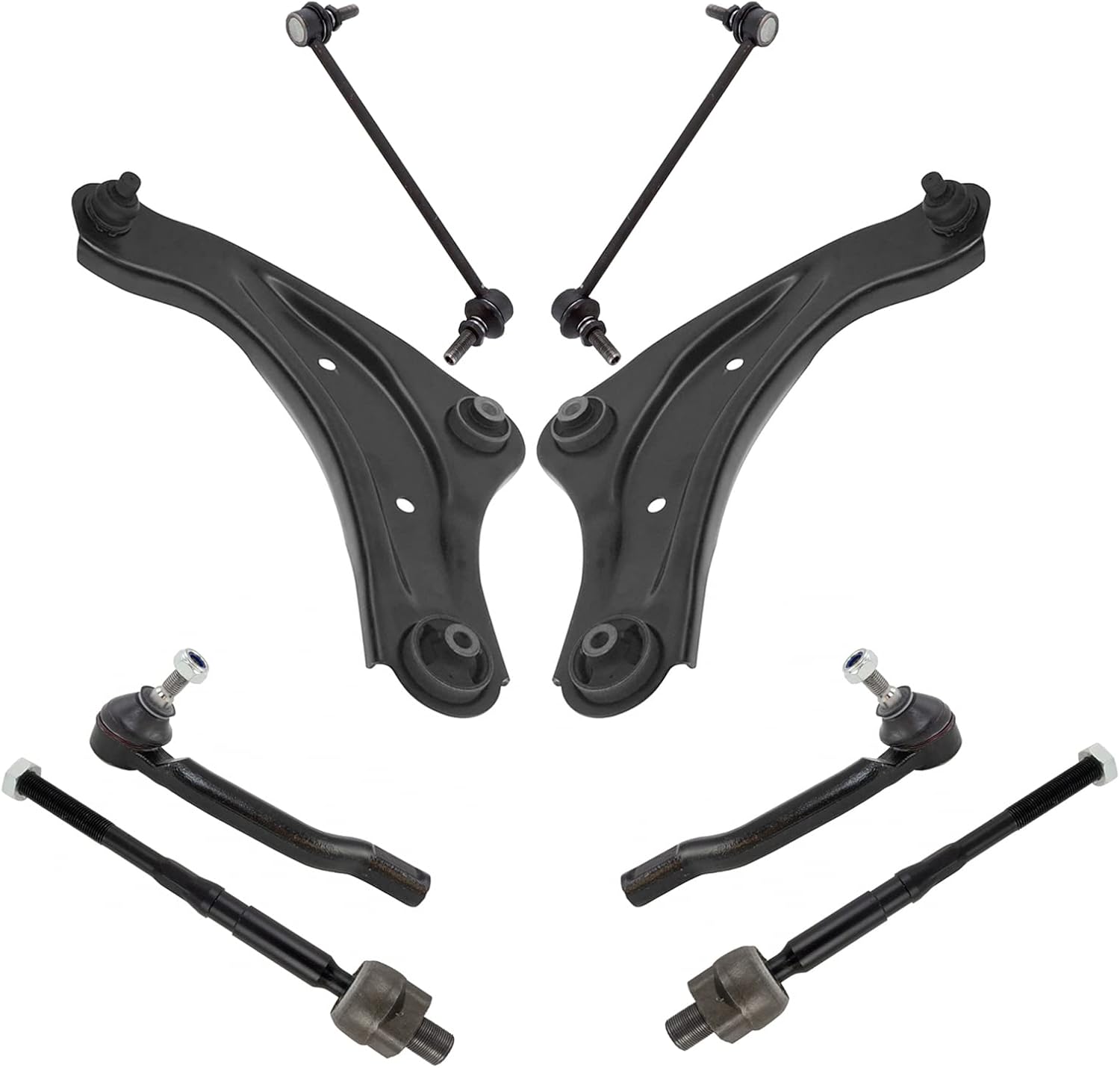 (Similar to stock photo)TRQ Front Control Arm Tie Rod Sway Bar Link Steering Suspension Kit Set 8pc Compatible with Juke