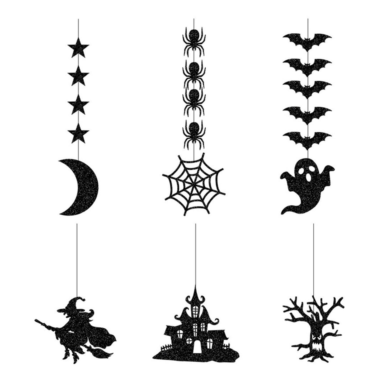 Halloween Decoration Art Pendant Spider Witch Ghost Bat Atmosphere Props