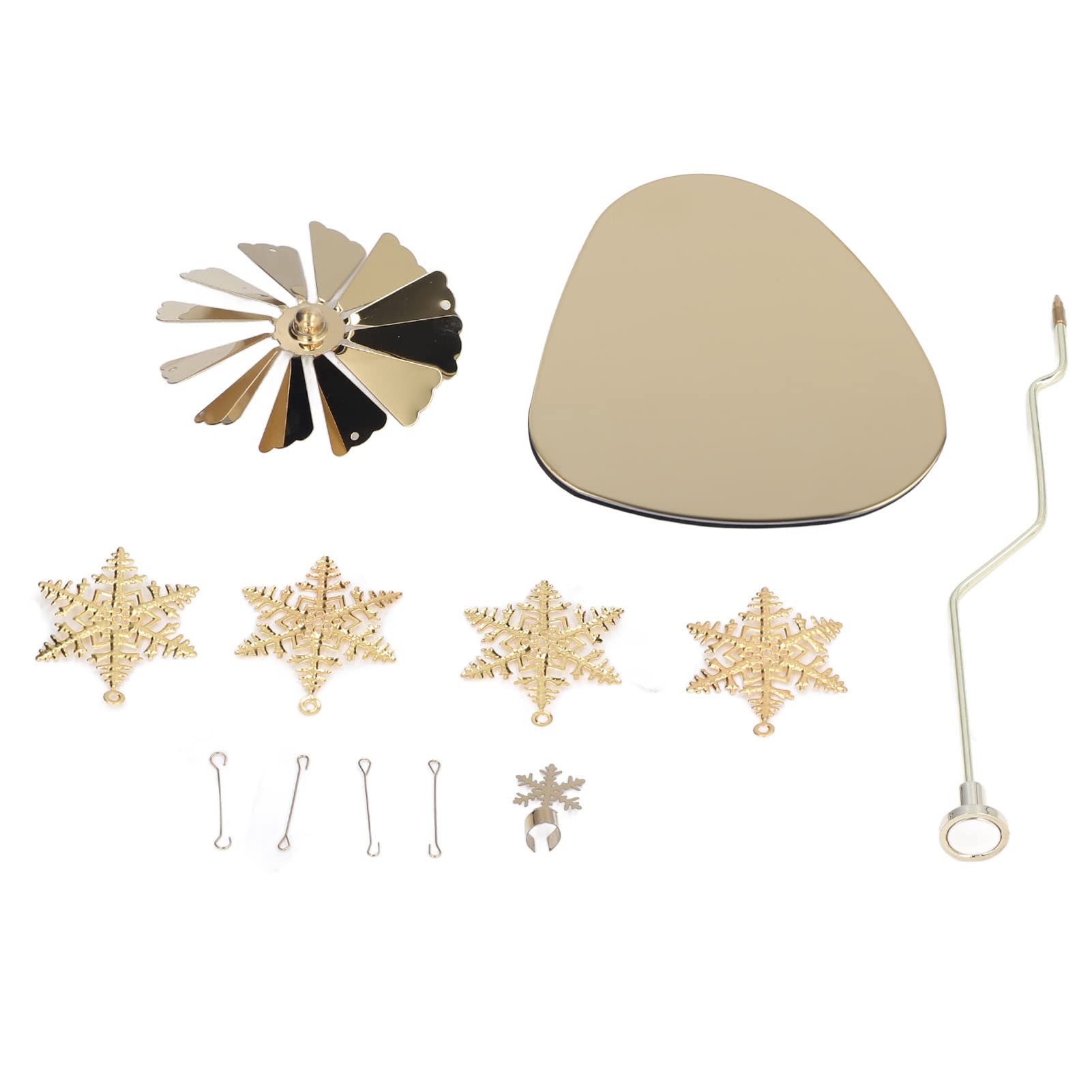 Candle Holder, Rotating Candle Holder, Round Plate Romantic European Stainless Steel Aromatherapy Candle Holder, Candlestick Holders Golden Snowflake (No Candle Cup)