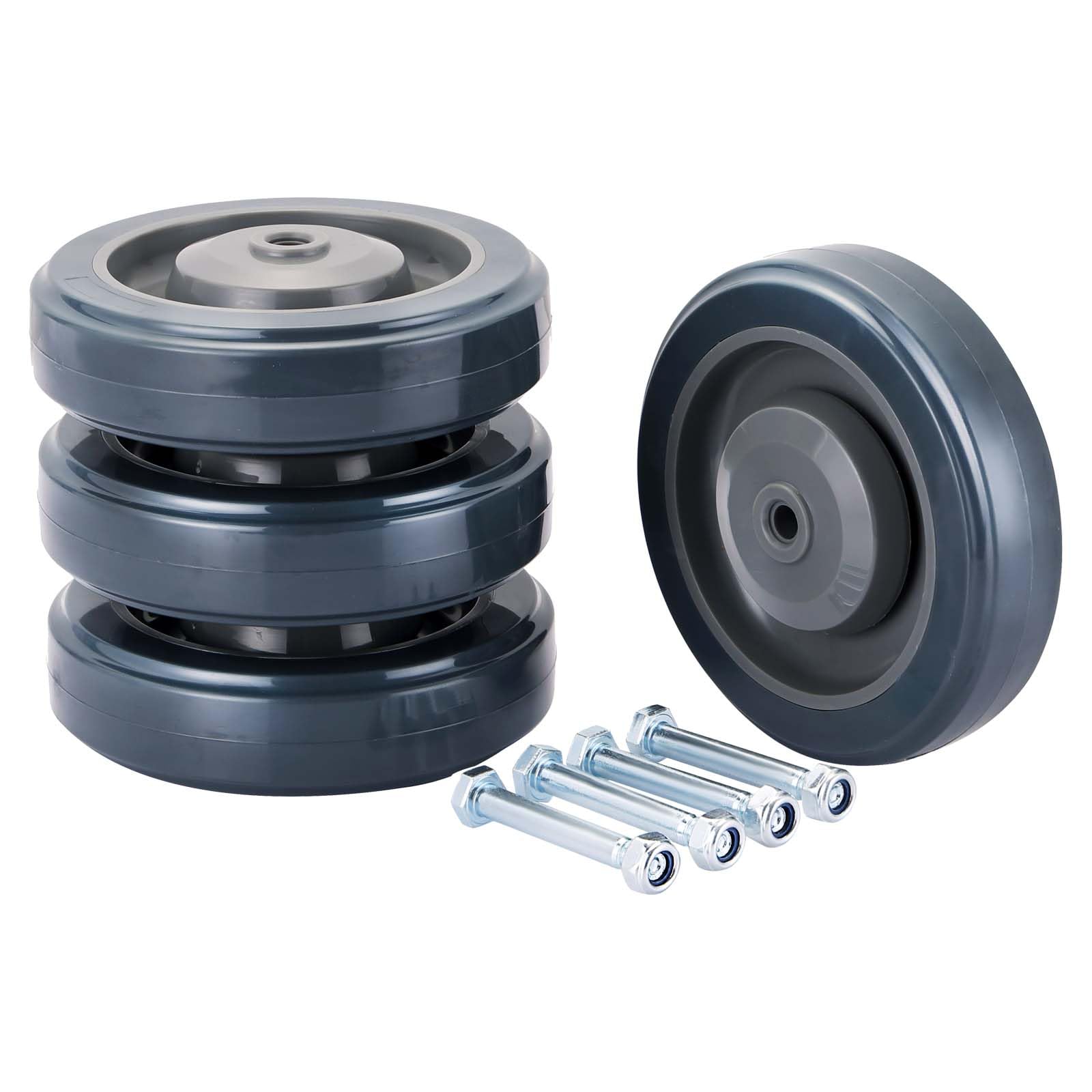 MAOPINER 5" Shopping Cart Wheel Replacement Kit, 4 Pack Caster Wheels, Heavy Duty Stem Caster Wheels, Cart Wheels for Shopping Carts, Dolly Cart,