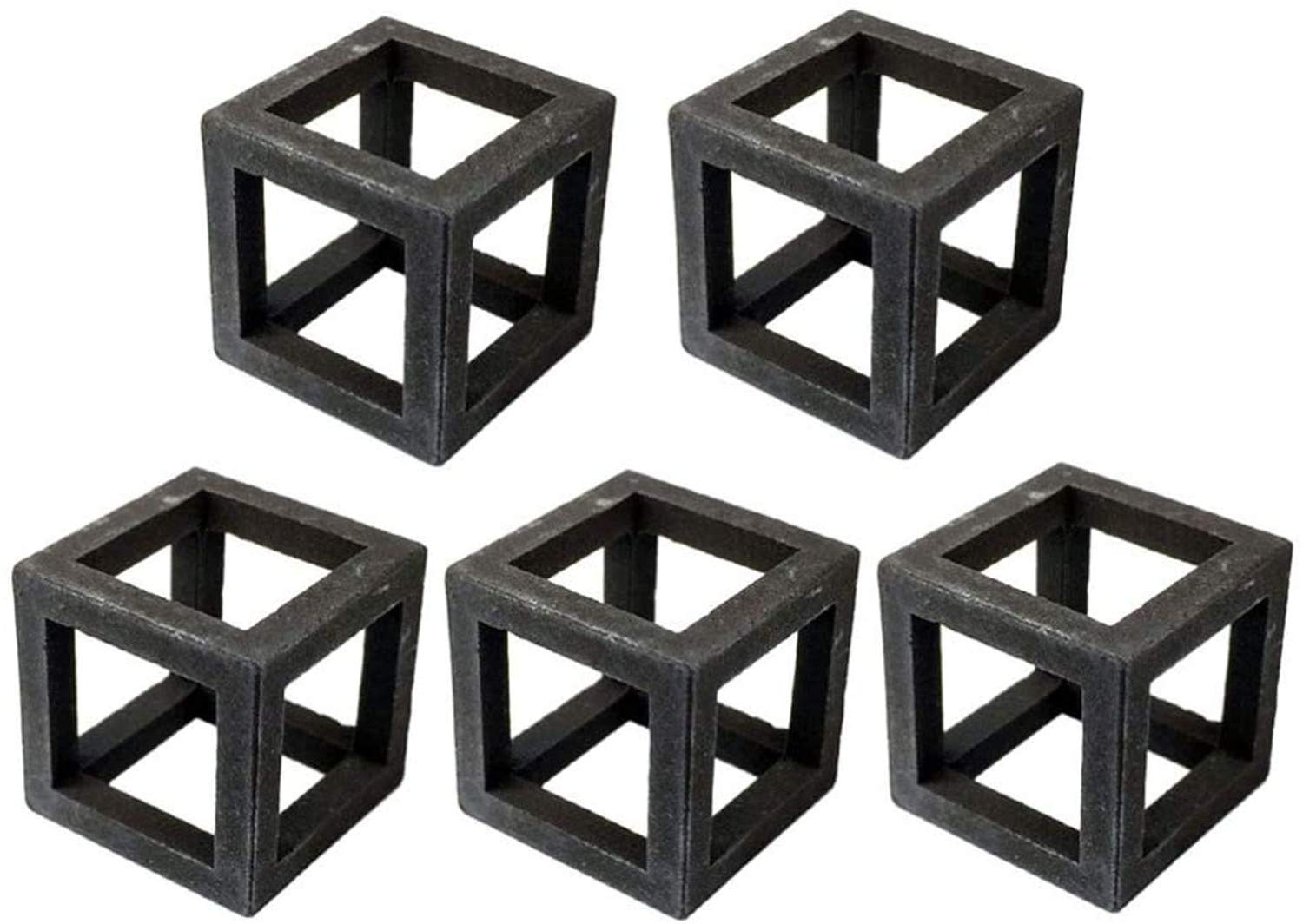 XMHF 5Pcs Ceramic Aquarium Small Fish Shrimp Crayfish Breeding Cube Block Shelter Gray