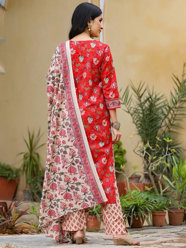 Image of Vaamsi Women's Rayon Blend Printed Kurta Pant Dupatta Set