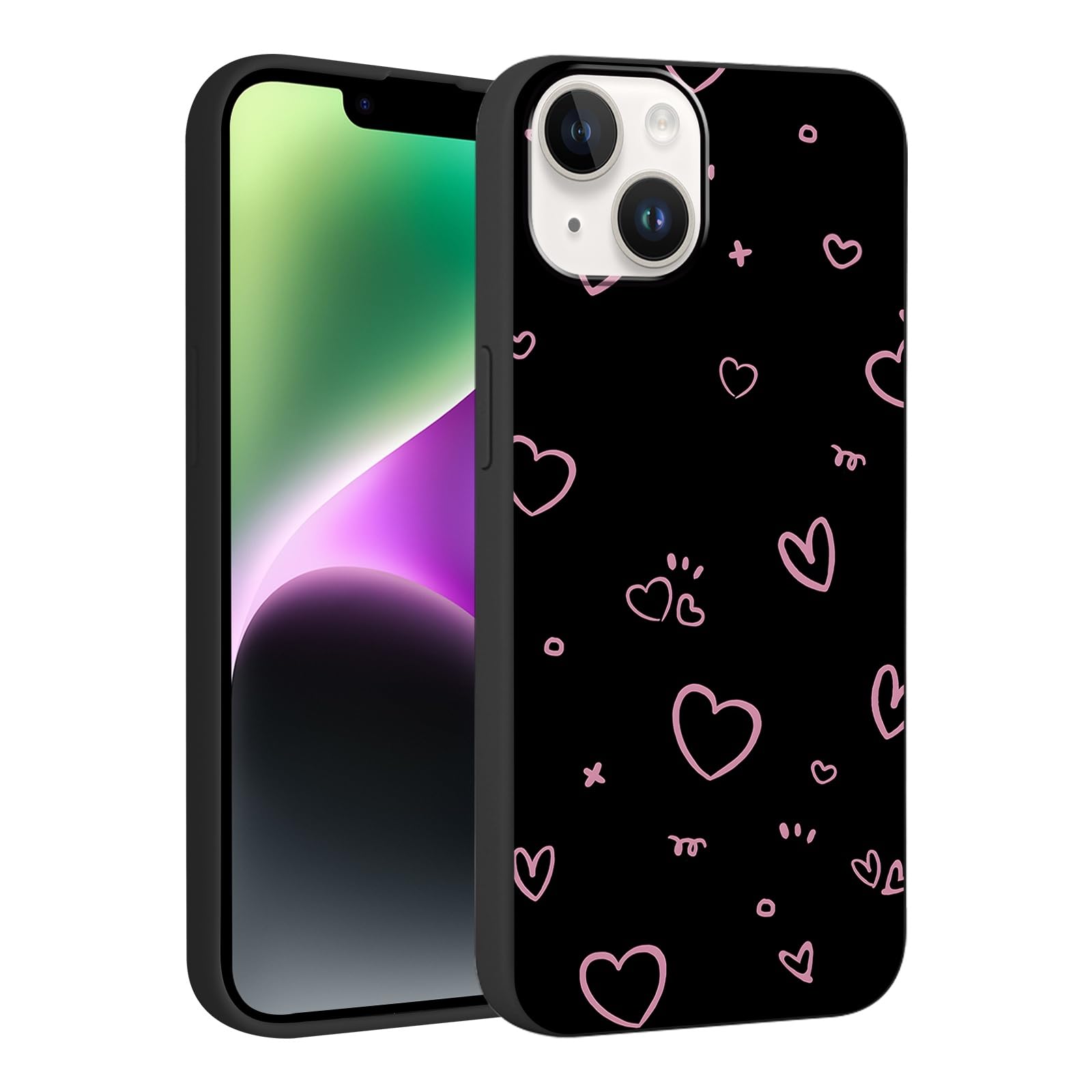 Phoona Funda para iPhone 11 Pro 5.8",Aesthetic Dibujos Diseño Suave Ultrafina Silicone Cover Antigolpes Anti-Arañazos Bumper Protección Cámara Case Mujer Niñas,Corazón