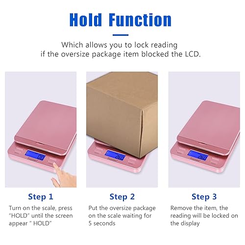 Miniatura 4 de Fuzion Báscula de envío, báscula de franqueo digital para paquetes de 86 lb/0.1 oz con sujeción y tara, báscula postal con soporte abatible, báscula
