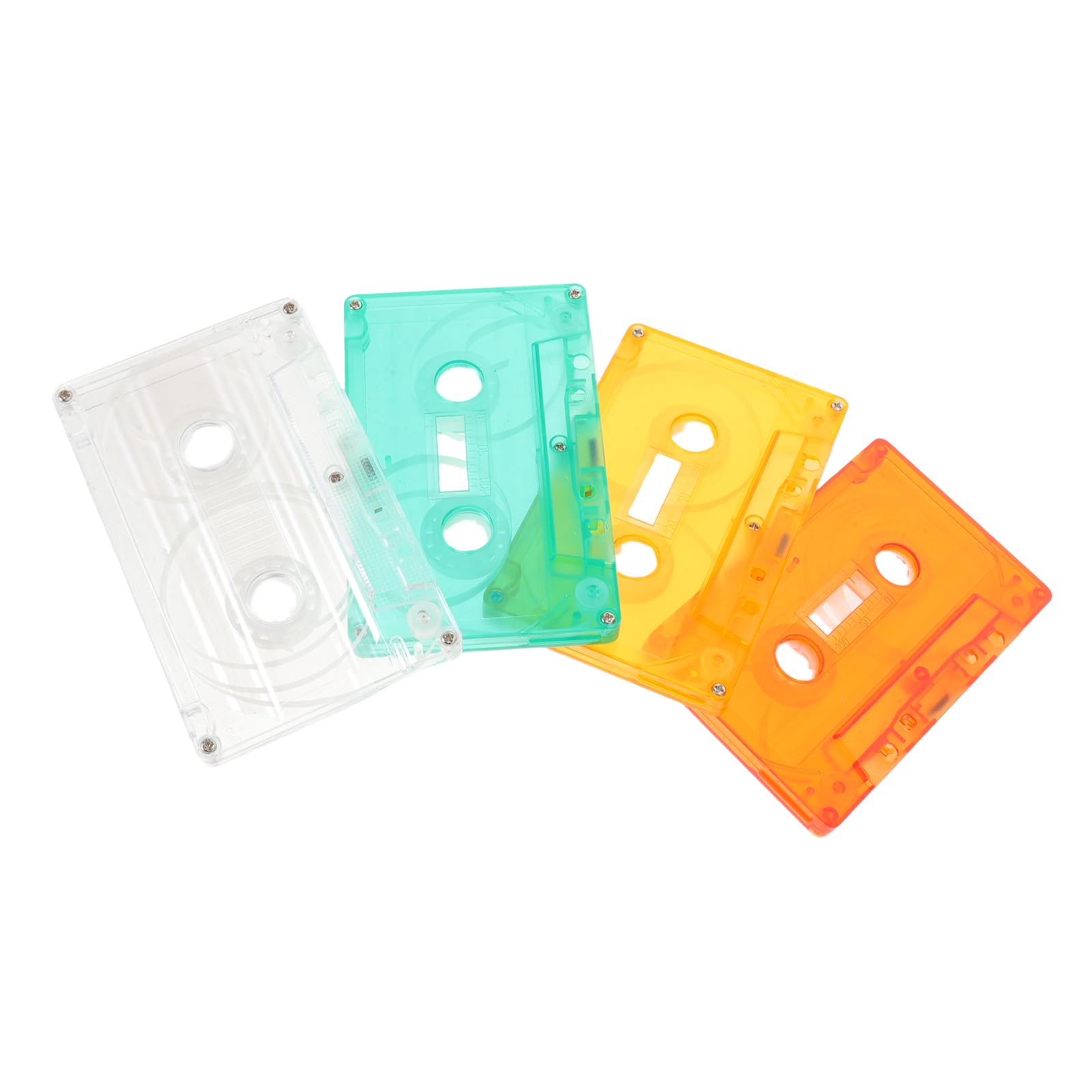 Cassette audio souvenir 4 pcs transparent vert mandarine pour decoration murale diy