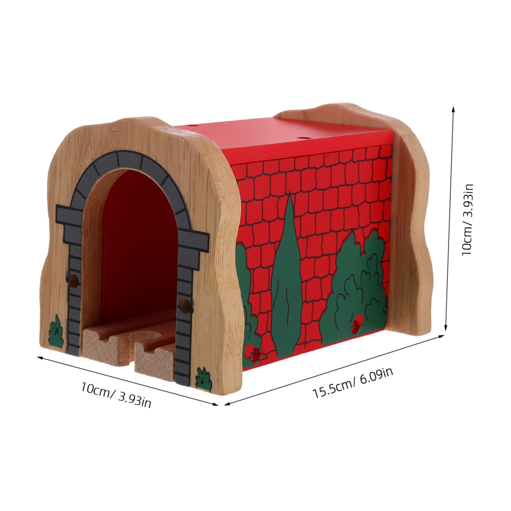 Hohopeti Wooden Train Tracks Accessories Toy Train Tunnel Boys and Girls' Playroom and Kindergarten