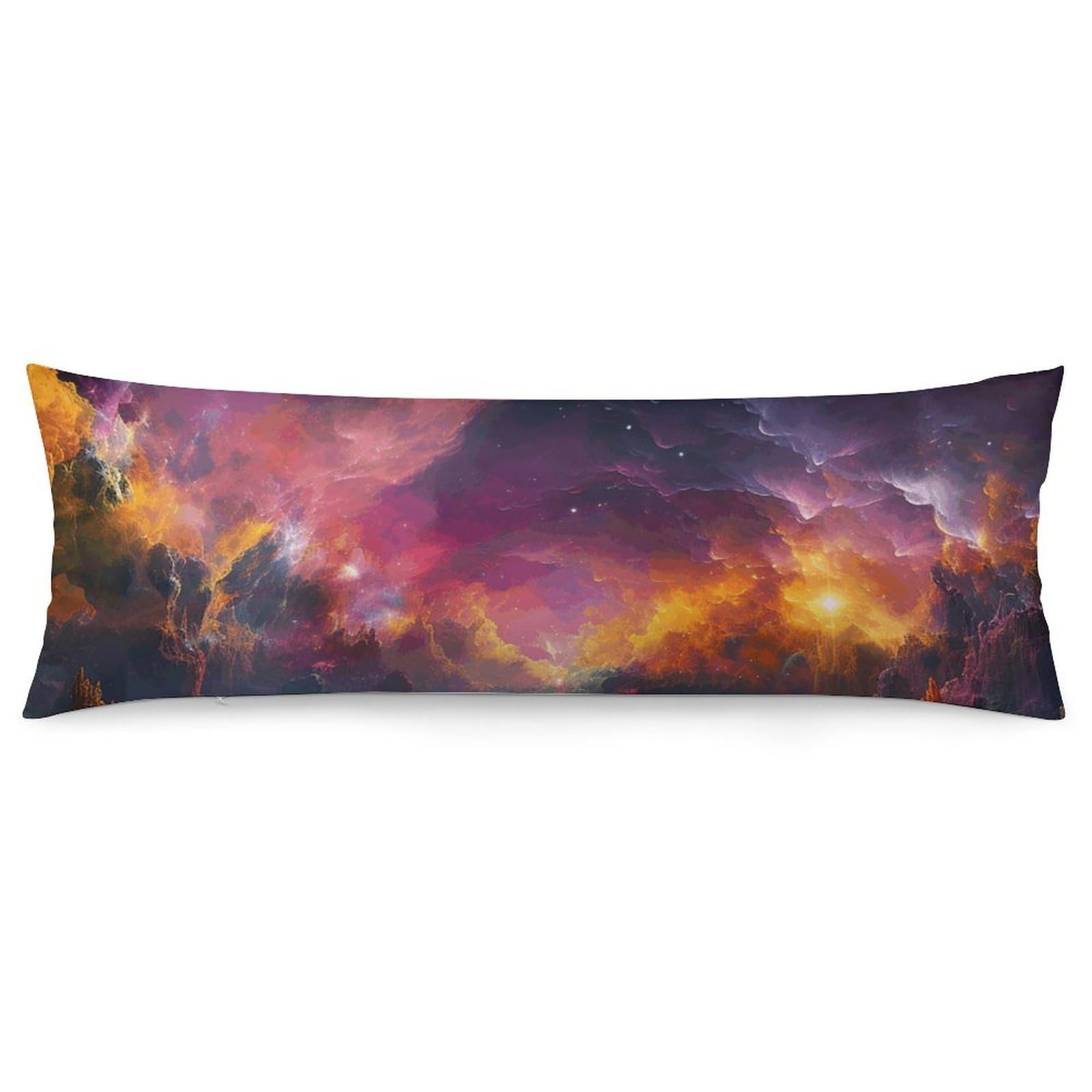 2 Pack Pillow Cases for Hair and Skin, Soft Breathable Pillow Case Covers with Hidden Zipper, Colorful Outer Space Pillowcase 20"x54" Pillow Covers for Sleeping Gift