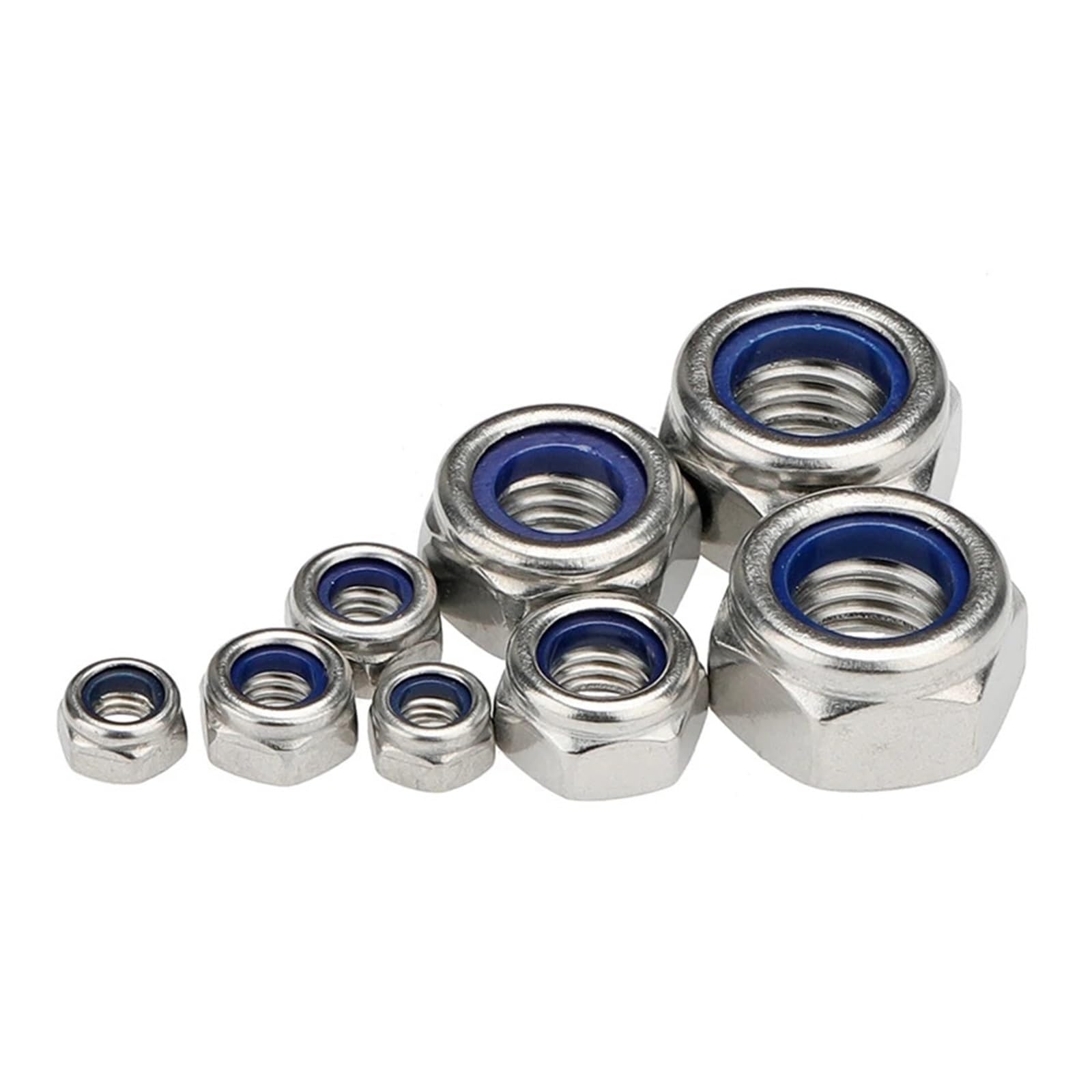 2PCS 201 Edelstahl Kontermutter Anti-Lockerungsmutter Nylon Sechskant Anti-Rutsch Selbstsichernd M36