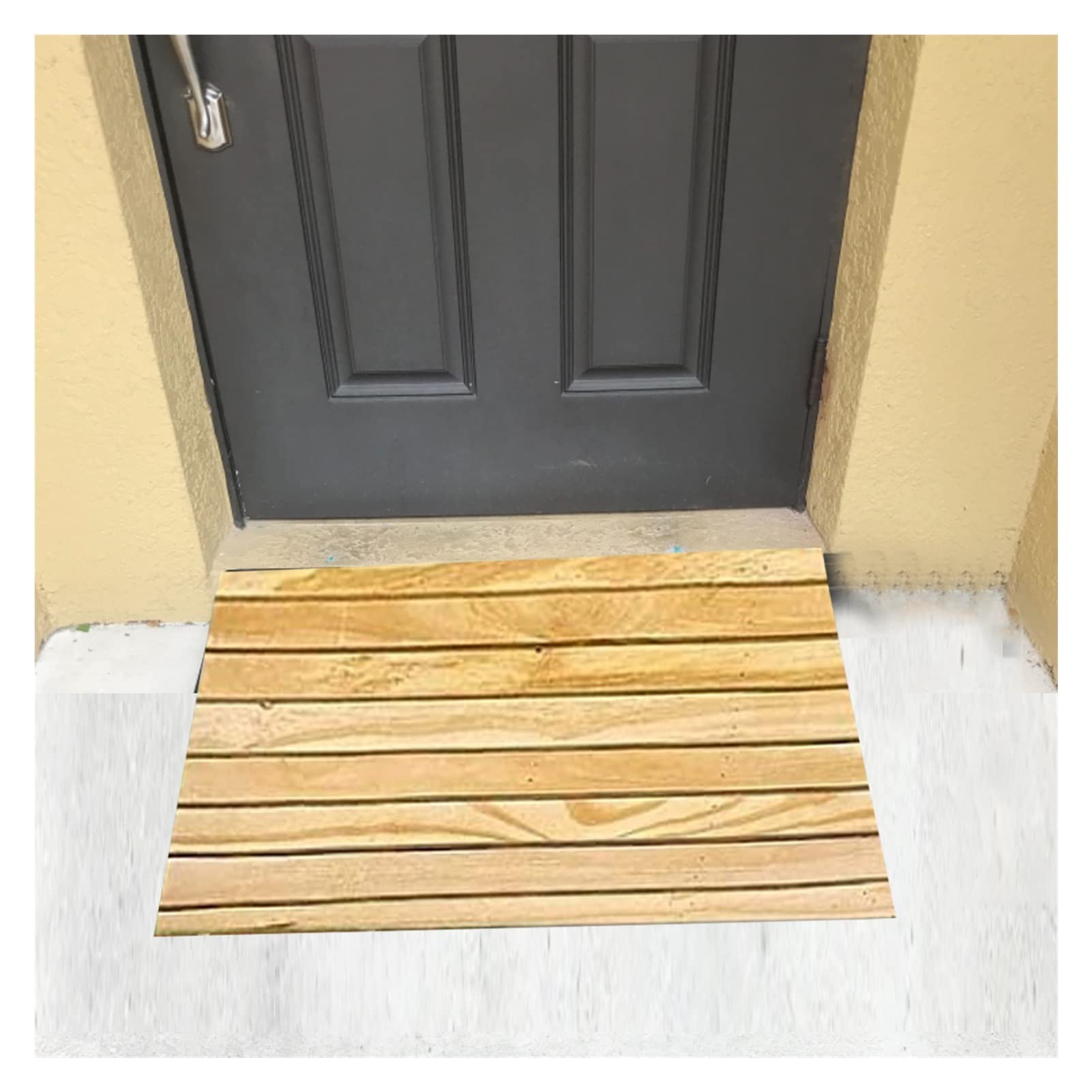 Hölzerne Schwellenrampe, 5 Zoll/ 6 Zoll/ 7 Zoll Anstieg Rollstuhlrampen für Türen, rutschfeste Einstiegsrampen für Haus-/Haustüren (Size : 50x45x18cm/19.7x17.7x7in)