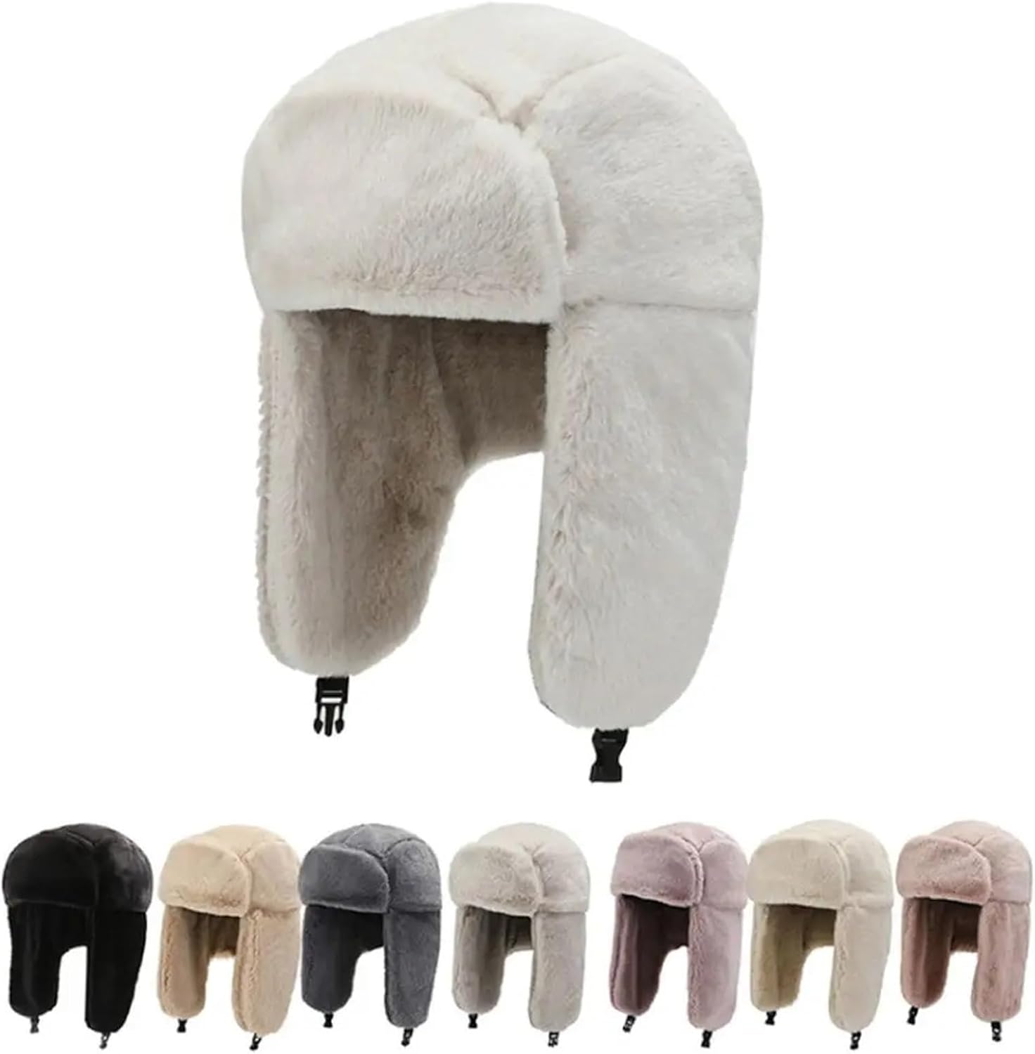 Trapper Hat 3pcs Men Women Thick Plush Bomber Hat Warm Winter Trapper Hats Russian Ushanka Snow Caps Earflap for Women Men