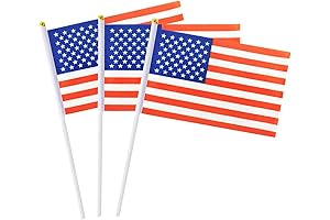 Pocket-Sized Pride: 12 Mini American Flags for Patriotic Displays