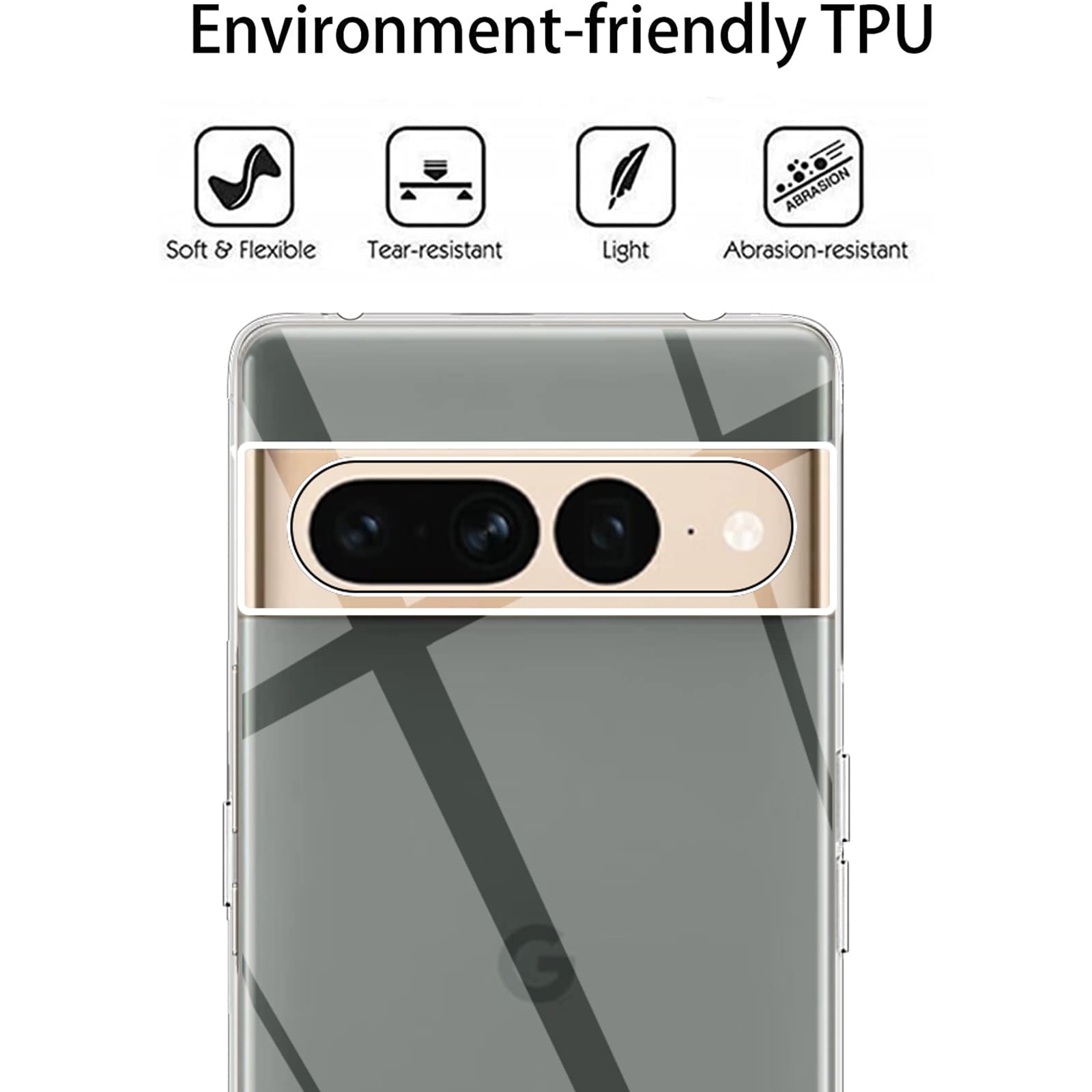 Custodia Trasparente Antiurto Per Google Pixel 8 Pro - Silicone Morbido, Anti-ingiallimento, Sottile, Ricarica Wireless - 3
